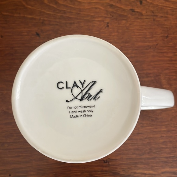 Clay Art Green, Gold, and White Mug Dishwasher Safe OS EUC - Picture 5 of 5